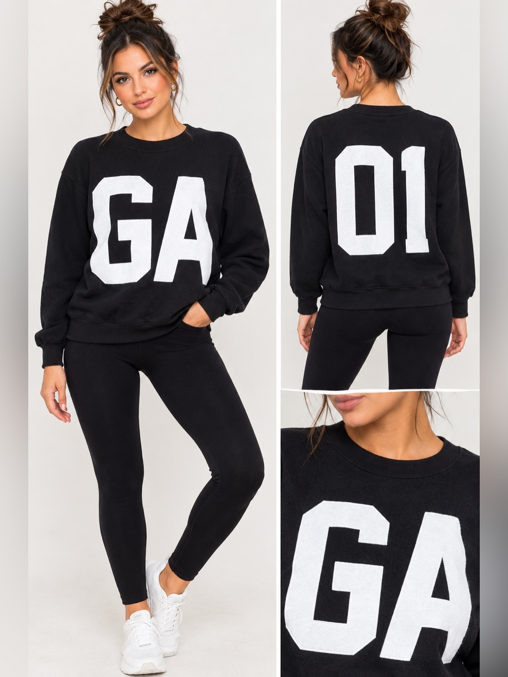 Good American Goodies varsity Sweatshirt Size 1 Small Cropped Cozy Oversized